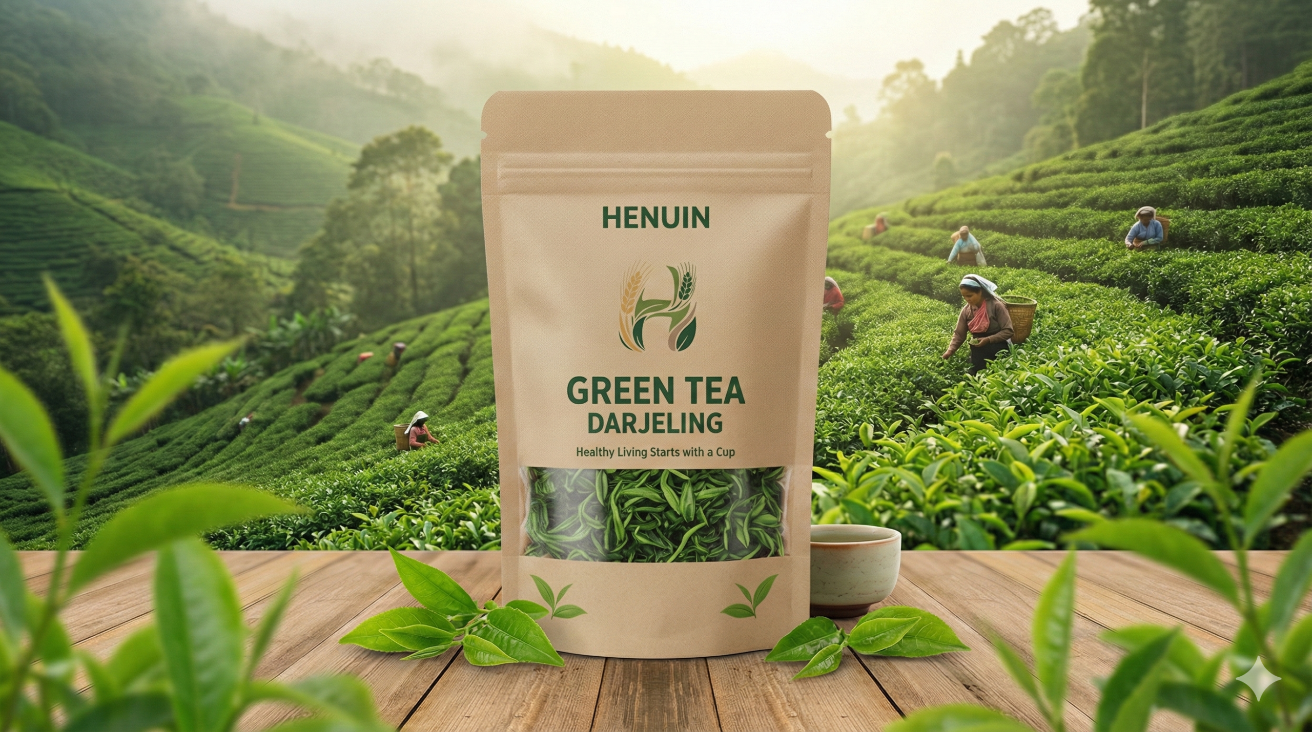 Henuin Darjeeling Green Tea – Pure Organic Loose Leaf Green Tea - Image 2
